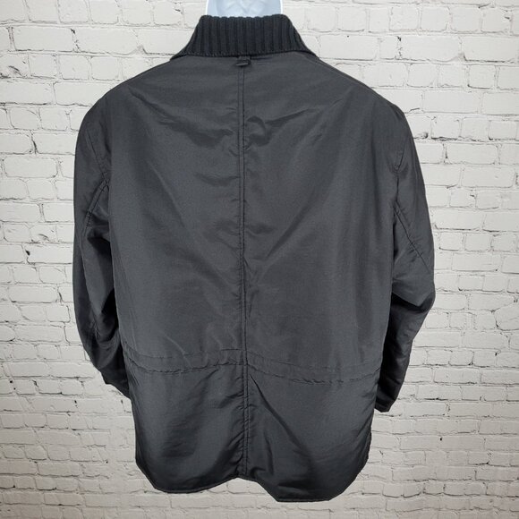 Zara Man Black Full Zip Knit Collar Lightweight Zip Pockets Jacket Size Large L - Picture 2 of 14